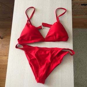Red triangle bikini